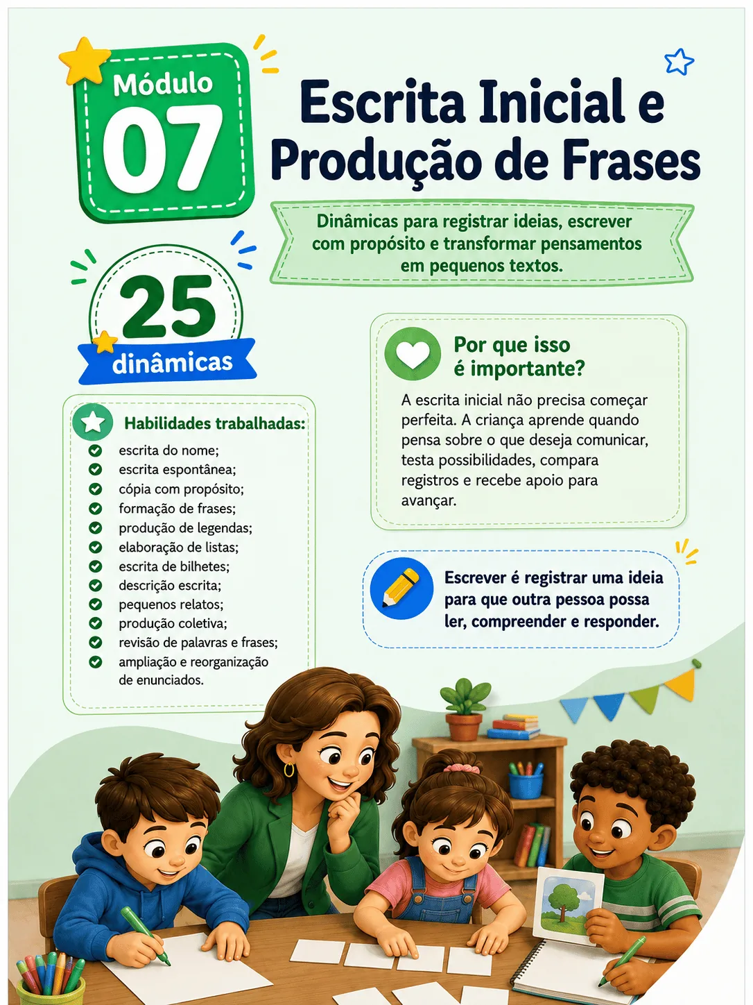 Atividades de escrita inicial e produção de frases